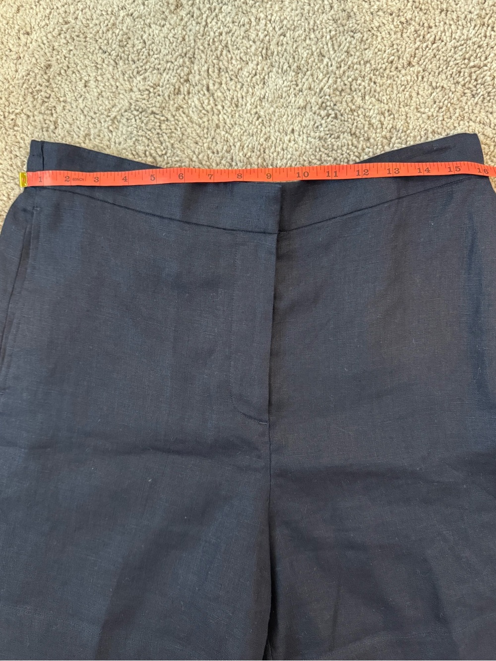 COS Tailored Elasticated Linen Bermuda Shorts in navy blue - Picture 6 of 8